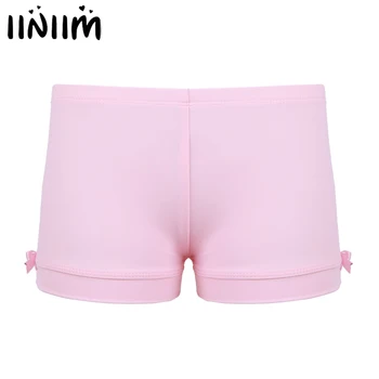 

Kids Girls Boy-cut Elastic Waistband Bowknots Dance Shorts Bottoms Activewear for Sports Gymnastic Leotard Workout Dancewear
