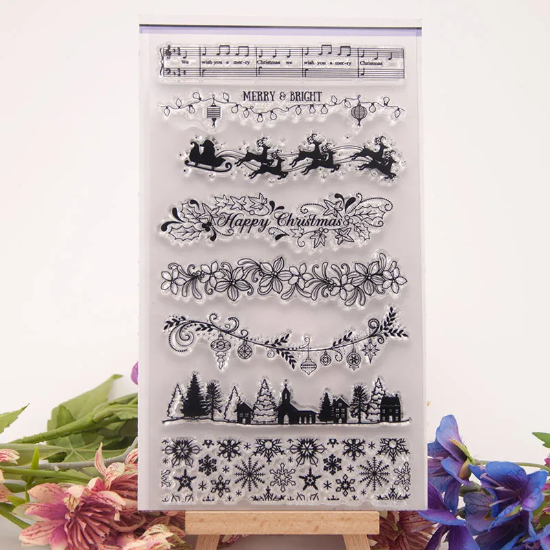 Merry Bright Transparent Silicone DIY Craft Decoration Rubber Stamp Stationery Clear For Scrapbooking Album | Канцтовары для офиса