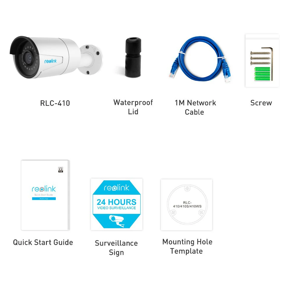 Reolink RLC 410 PoE камера безопасности 5MP 30m ночного видения SD слот для карты Mic
