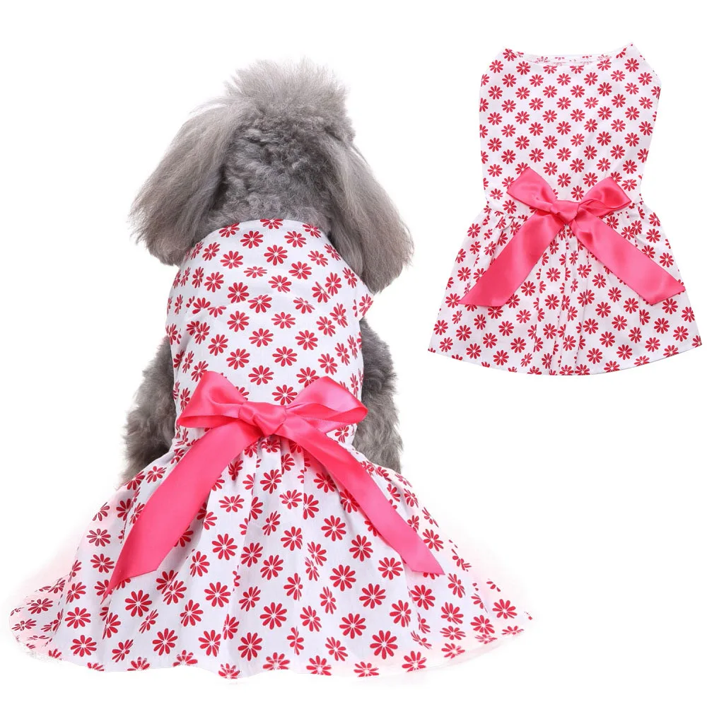 Popular Spring And Summer Cute Dress Dog Costumes Pet Clothes Polyester