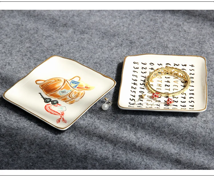 Керамический Декор ювелирное блюдо серьги, кольцо, ожерелье лоток для хранения торт из конфет десертные тарелки туалетный столик украшения ванной подарок