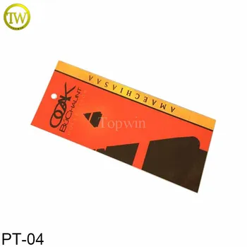 

PT04 china custom printing folded paper hang tags, hang tag string, clothing hang tag