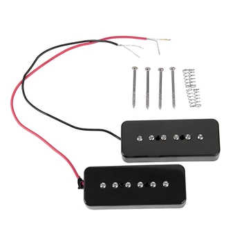 

A Set P90 Electric guitar Soapbar Single Coil Pickups P 90 Soap bar Pickups - Black