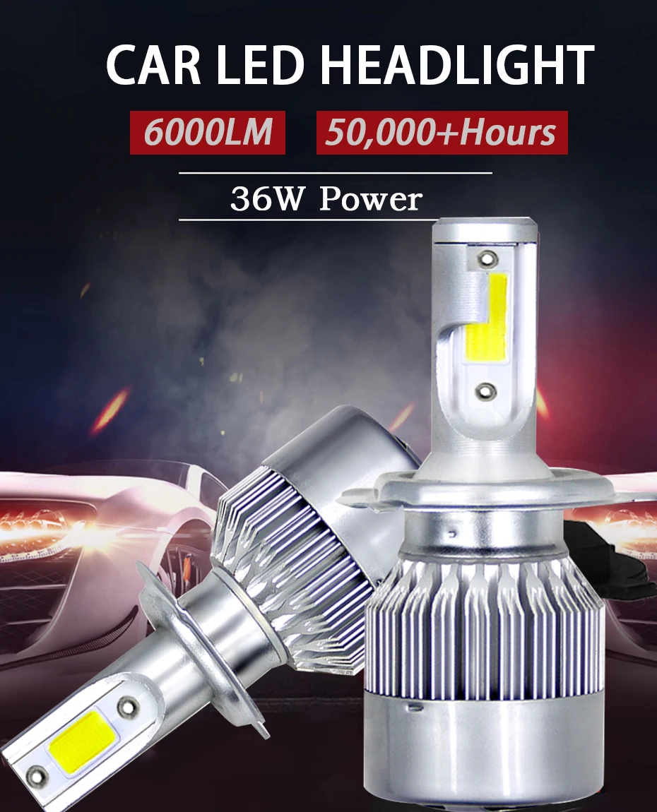 Автомобильные лампочки светодиодные H4 H7 9003 HB2 H11 LED H1 H3 H8 H9 880 9005 9006 H13 9004 9007