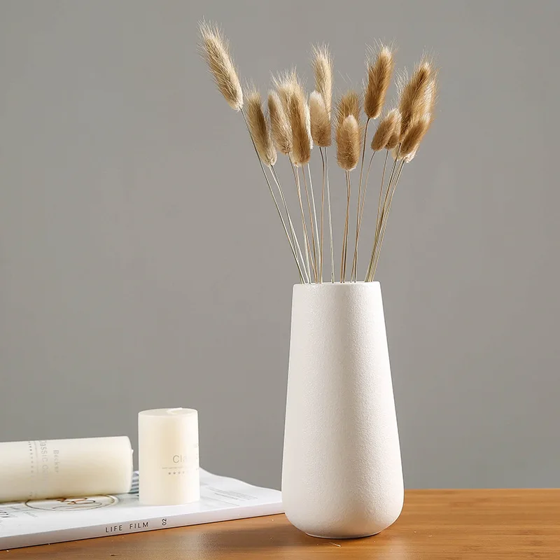 

Jingdezhen Simple Flower Vase Ceramic Desk Vases Chinese Decor Flowerpot Pure Color Vase Creative Home Crafts Drop Shipping