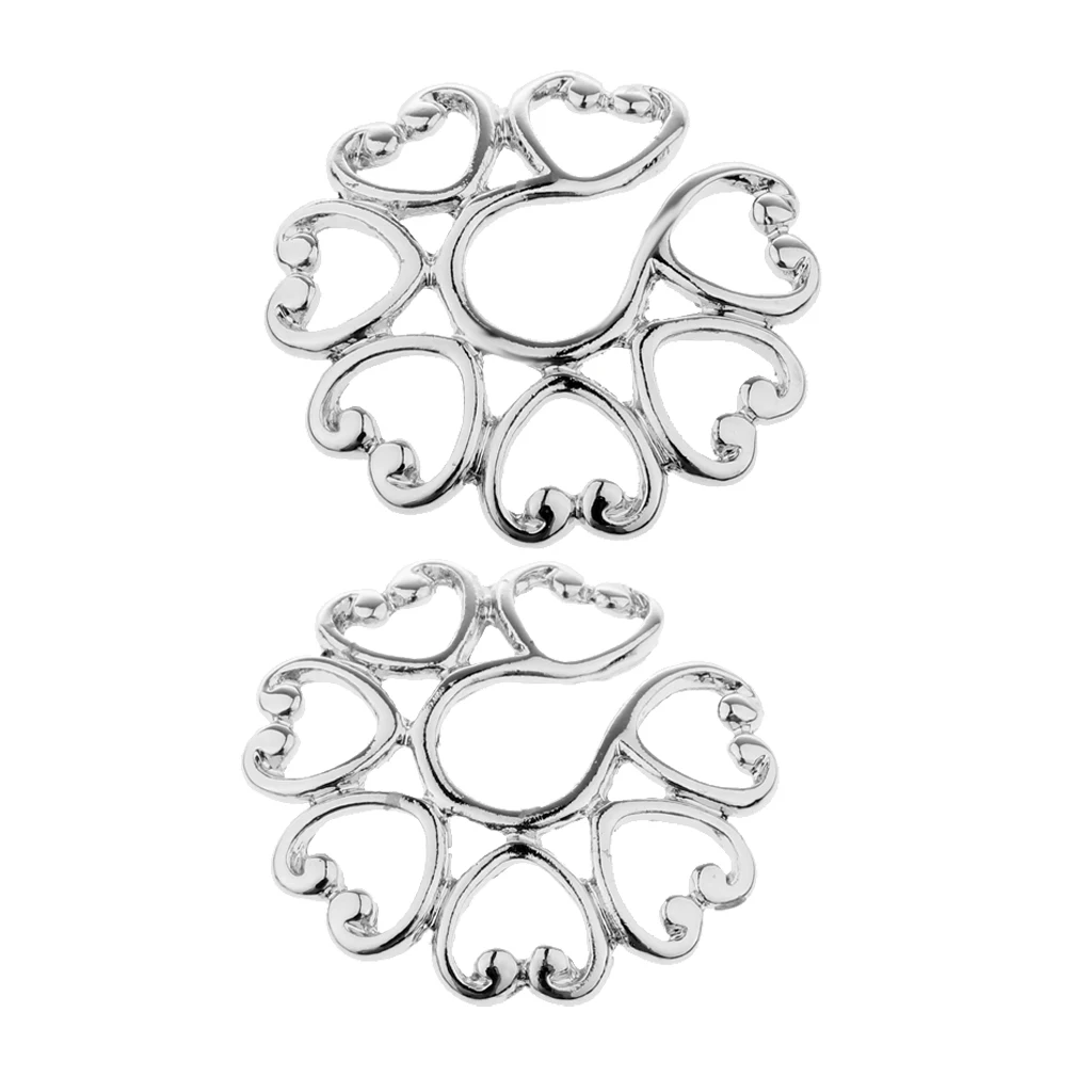 MagiDeal 4Pcs Crystal Stainless Ring Non-piercing Fake Nipple Ring Clip On Adjustable Body Jewelry