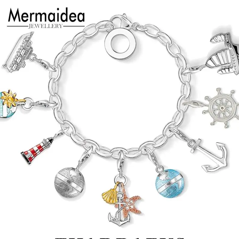 

Charm Pendant Sea Navigation Good Jewelry For Women 2019 Club Gift 925 Sterling Silver Fit Bracelet Super Deal