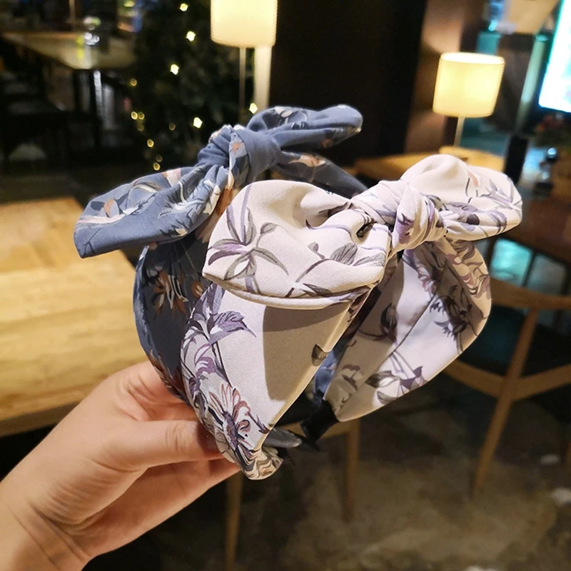 

MISANANRYNE Soft Cloth Knotted Hairband Solid Color Headband Women Spring Summer Handmade Bowknot Hair Hoop Hair Accessories
