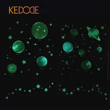 

KEDODE Space 9 Planets DIY Wall Stickers PVC Waterproof Planets Luminous Glowing Dark Wall Stickers Kids Room Decoration