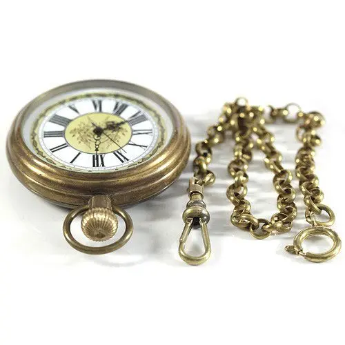 

Mens Pocket Watch Made of Copper Roman Number Collect free shipping