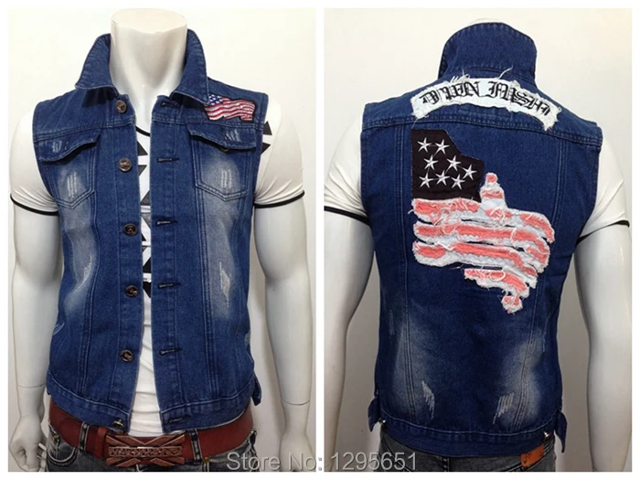 Denim Waistcoat Stylish Patchwork 