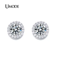 UMODE Женские ювелирные украшения: серьги-гвоздики с фианитами идеальной огранки Сердца и Стрелы, модные украшения, прямая UE0096