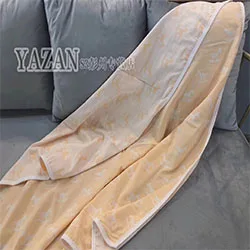 YAZAN высокое качество взрослых и детей одеяло летний комплект белья диван изготовлен из хлопка супер мягкий с 2 слоями марли 120*150 - Color: Rocking horse orange