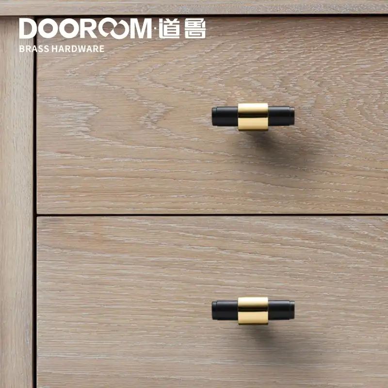 Dooroom Brass Furniture Handles Black Gold Light Luxury Modern