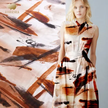 

120 cm wide silk stretch satin fabric digital inkjet chinese silk fabric drapes cheongsam dress silk stretch fabric cloth