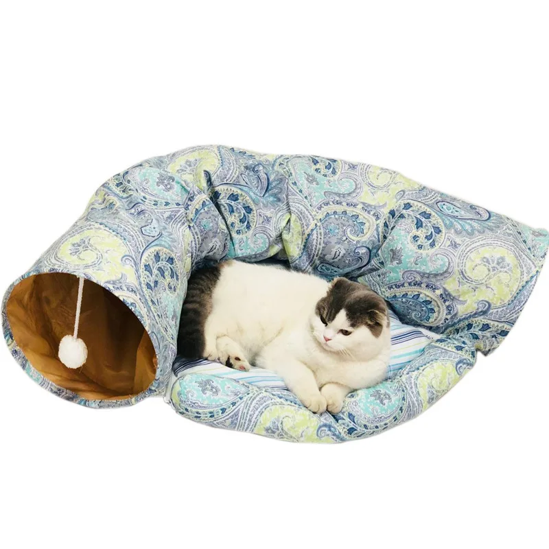 Складная кошачья туннельная игрушка для домашних питомцев, обучающая игрушка для кошек, кроликов, животных, игровая туннельная труба для кошек, кровать и туннель