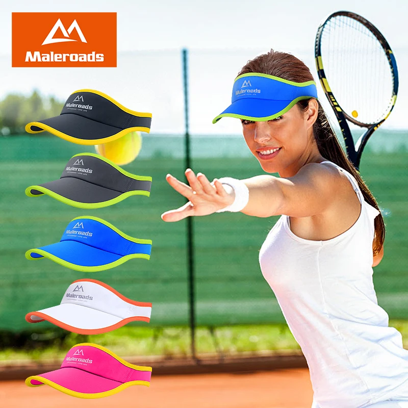 Maleroads Sun Visor Cap Unisex Summer Outdoor Sport Marathon Sports Hat Sunshade Ultralight Quick Dry Running Hat Golf Tenni Cap