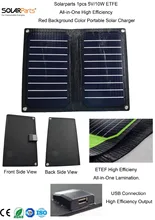 Solarparts 1x 5V/10W Black color ETFE lamianted all-in-one high efficiency portable solar charger 12V solar panel cell flexible