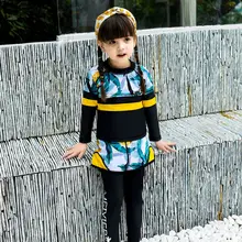 Fashion islamic swimsuit for kids boys girls full body muslim bathing suit children swimwear 3 piece swimming suit