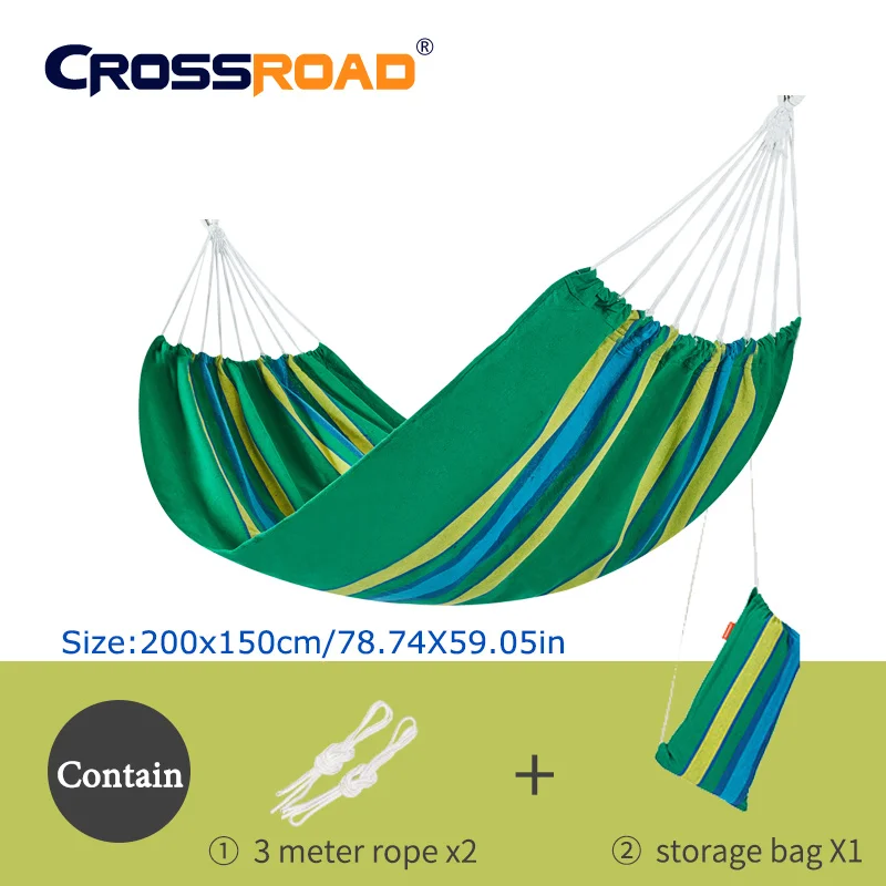 Высокое качество 200x150 см гамак со съемной палкой двойные садовые качели спальная кровать открытый кемпинг подвесное кресло портативный - Цвет: 200x150cm Green