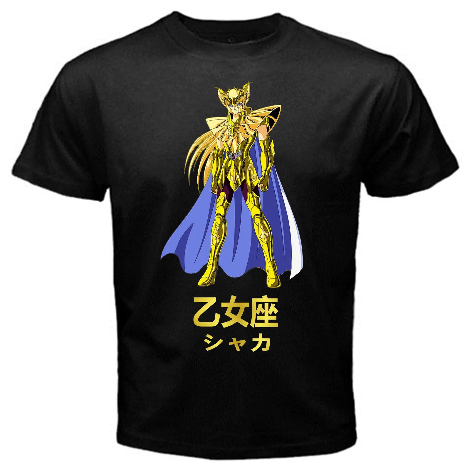 Saint Seiya Virgo 3 Аниме Манга серии Япония футболка Черная Базовая футболка