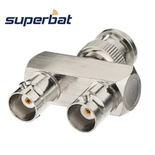 Superbat RF коаксиальный разъем BNC штекер 2 двойной разъем BNC для женщин Y зерновых культур в комплект поставки входит адаптер