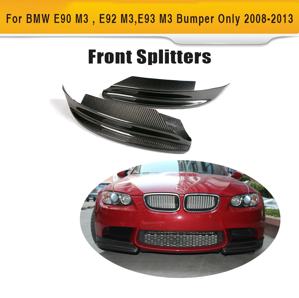 

Carbon Fiber Front Bumper Side Splitters Chin Aprons For BMW 3 Series E90 E92 E93 M3 Bumper 2008-2013 Car Accessories
