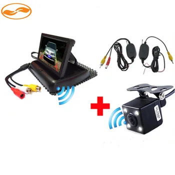 

Car Wireless Parking Camera Monitor Video System DC 12V Car Foldable Monitor With Rear View Camera + Wireless Video Kit