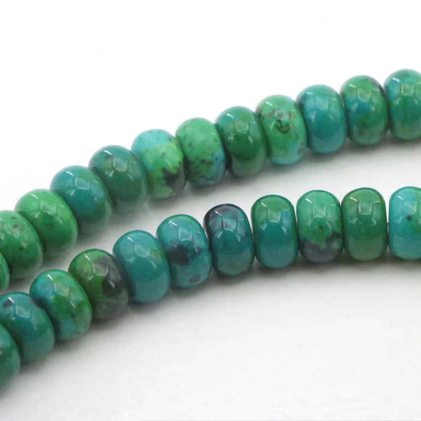 2 High Quality 4-12mm Dark green semi-precious Abacus Phoenix stone loose beads for DIY Fashion charms  (6)