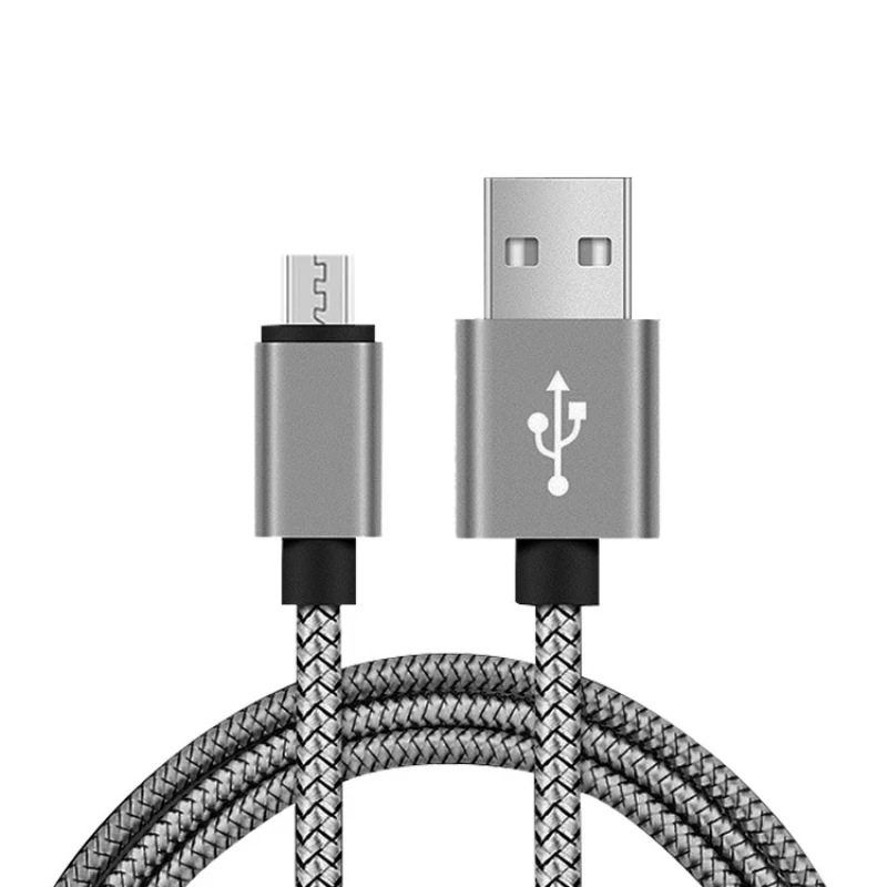 Micro USB кабель 1 м 2 м 3 м Быстрая зарядка нейлоновый USB синхронизация данных мобильный телефон Android адаптер зарядный кабель для samsung Xiaomi кабель - Цвет: Gray