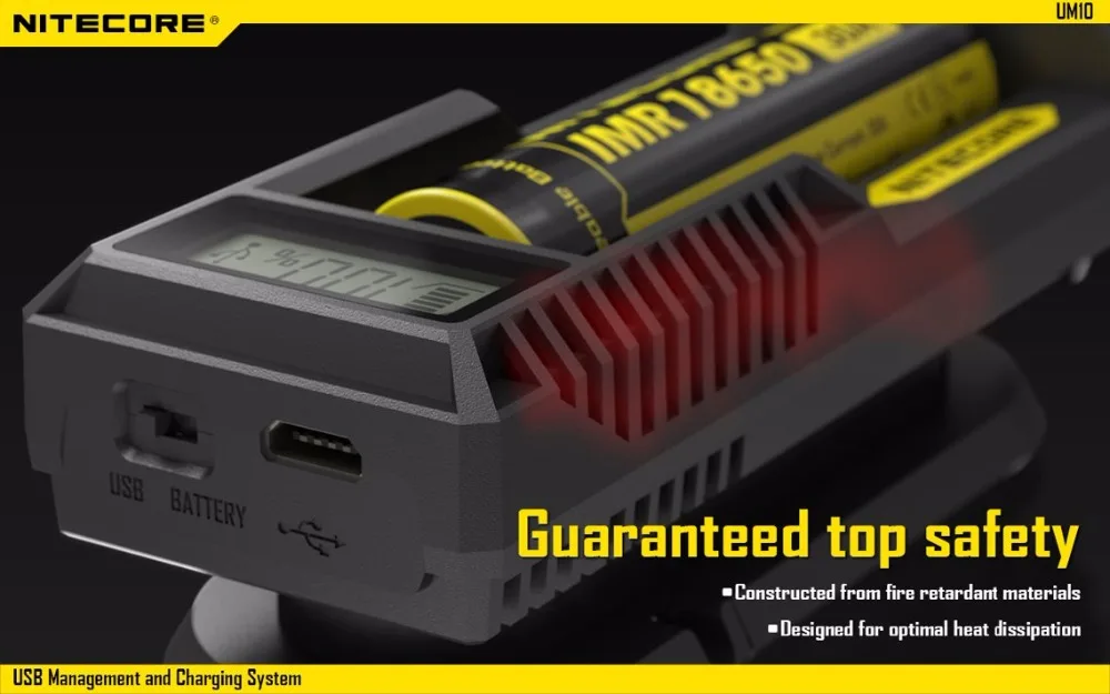 Nitecore умное зарядное устройство UM10 UM20 Digi зарядное устройство с ЖК-дисплеем универсальное USB питание для литий-ионного аккумулятора 18650/18490/18350/17500