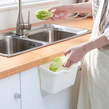 

Simple Design Kitchen Cabinet Door Hanging Trash Box Mini Home Kitchen Garbage Bin Durable Cooking Rubbish Can Container
