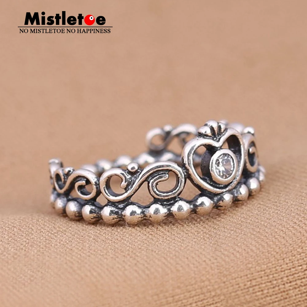 

Genuine 925 Sterling Silver My Princess, Clear CZ Ring Compatible with European Jewelry Crown