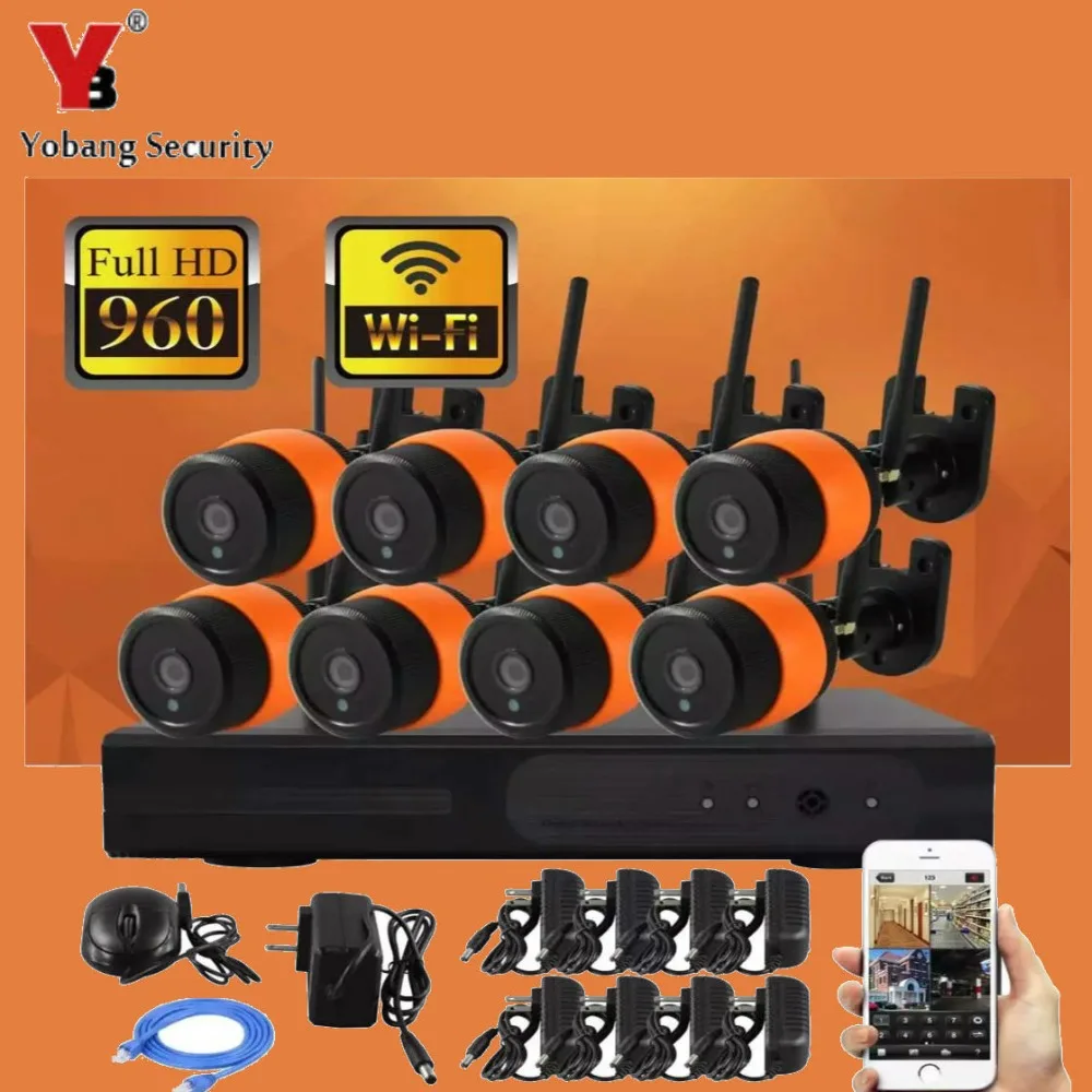 Yobangsecurity 8CH 960 P беспроводной сети IP камеры системы безопасности Wi-Fi NVR комплект, 1.3MP беспроводной Крытый/Открытый Пуля ip-камеры