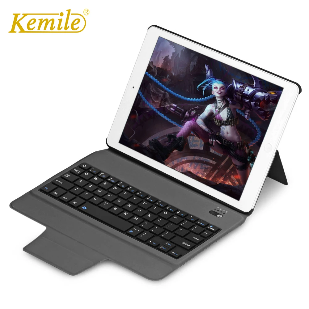 kemile Ultra Slim Bluetooth Keyboard with Stand Leather Case Cover tablet Keypad klavye For iPad Pro 10.5 2017