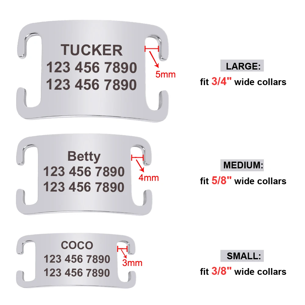 Персонализированные Бирки для собак, скользящие на ошейнике из нержавеющей стали, на заказ, бирки для собак, выгравированные аксессуары для маленьких, средних и больших питомцев