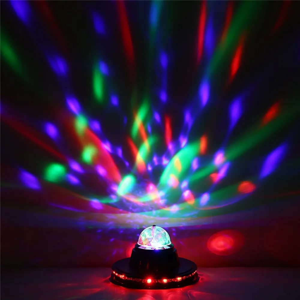 

Auto Rotating Crystal Ball Stage Light UFO Stype RGB Stage Lamp KTV Stage Lighting Effect Lumiere Laser For Disco Party Bar Pub