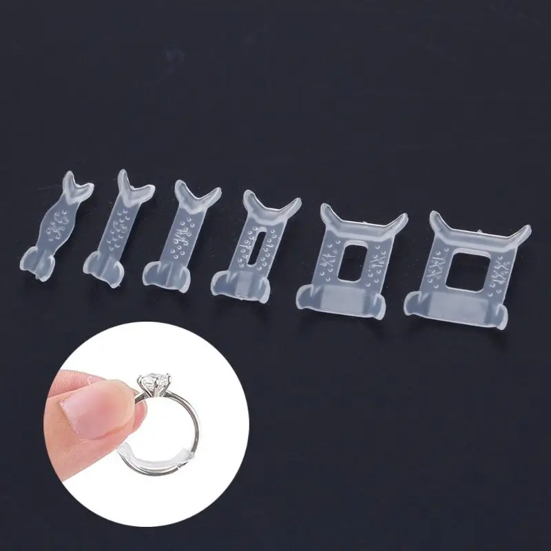 12 Pcs Ring Size Adjuster Adjuster Set Plastic Spring Ring Transparent Reducer Jewelry Accessories Accessory Ring Loose Resizing
