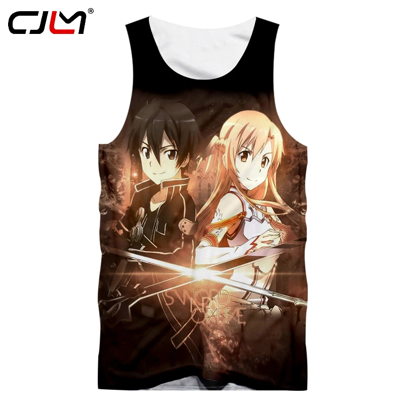 CJLM Summer Style Mens Tank Tops 3D Print Anime Sword Art Online