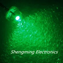 100 шт. 5 мм соломенная шляпа led зеленый свет Цвет LED светодиод супер яркий рассеянный свет