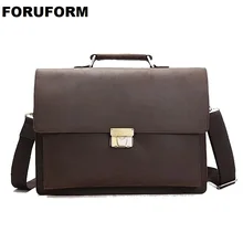 Высококачественный Мужской винтажный портфель из натуральной кожи Crazy Horse, портфель на плечо 14 дюймов, сумка для ноутбука, сумка LI2033