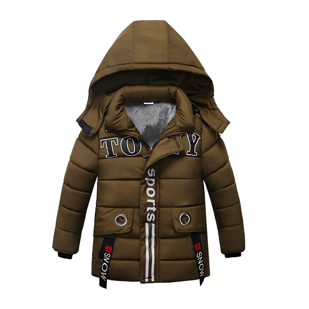 Модные зимние комбинезоны для детей, пальто для мальчиков и девочек, плотное пальто, стеганая зимняя куртка, ветровка для мальчиков
