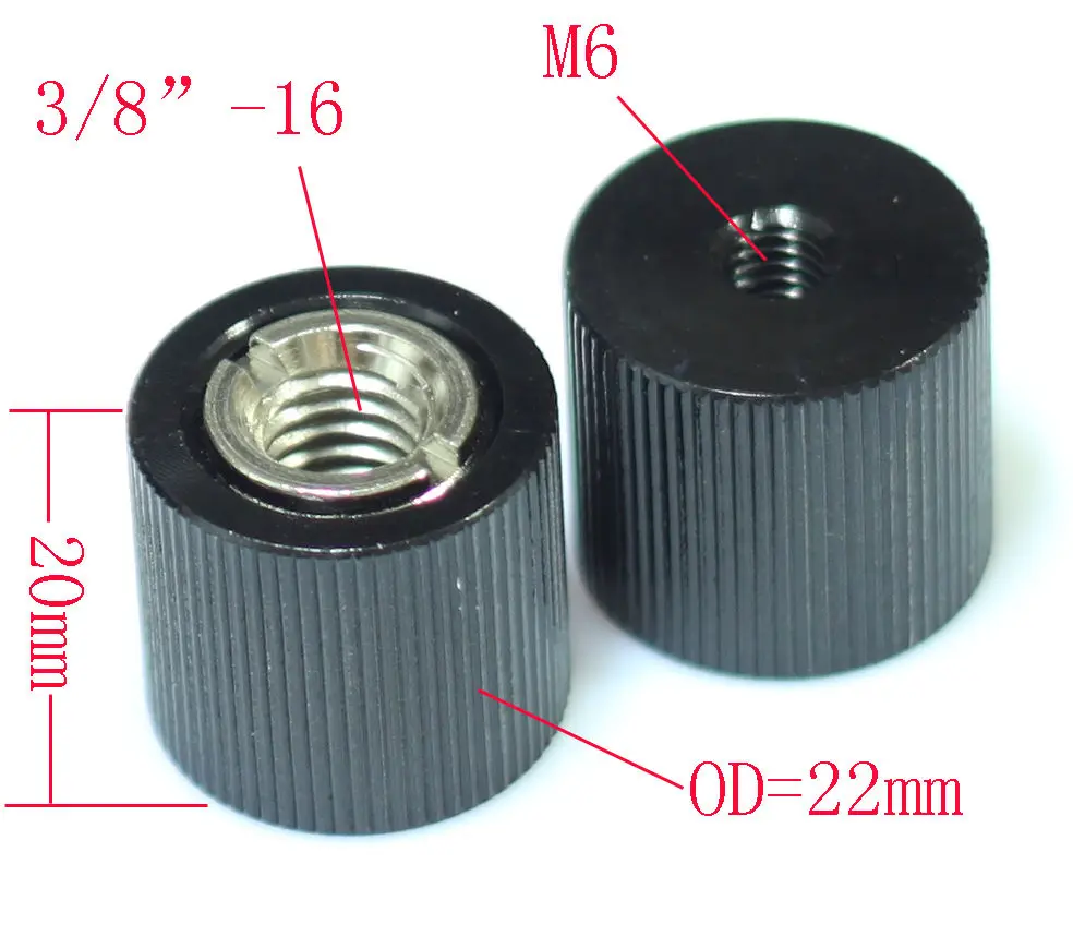 Адаптер с резьбой 2x подставка для микрофона 3/8 &quot-16&quot на гнездо M6 штатива камеры |