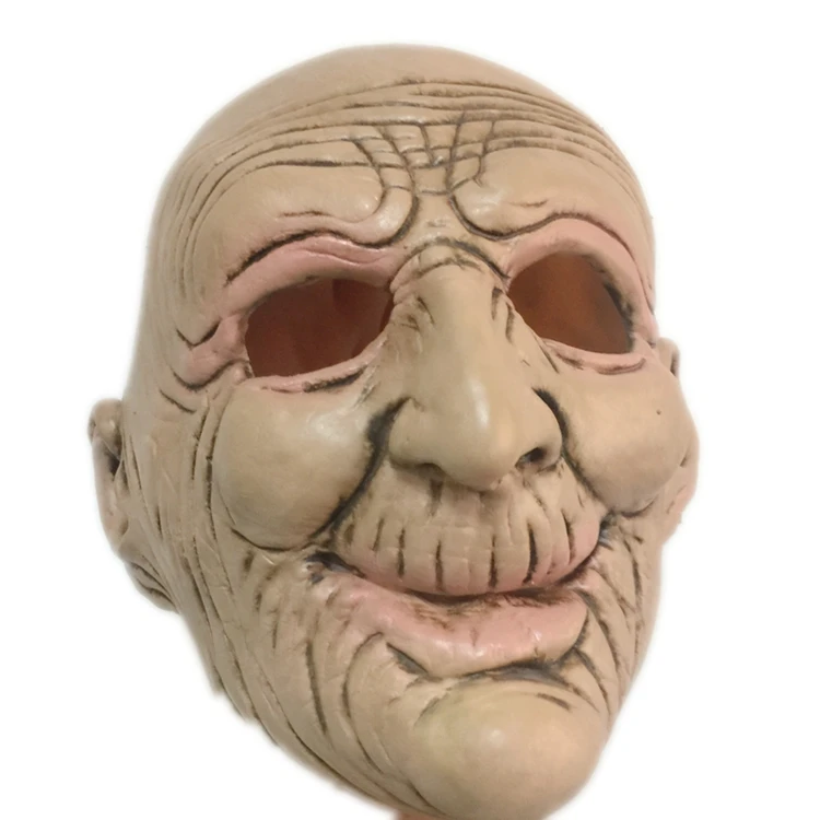 Masque en Latex pour Halloween, drôle et souriant, personnes âgées