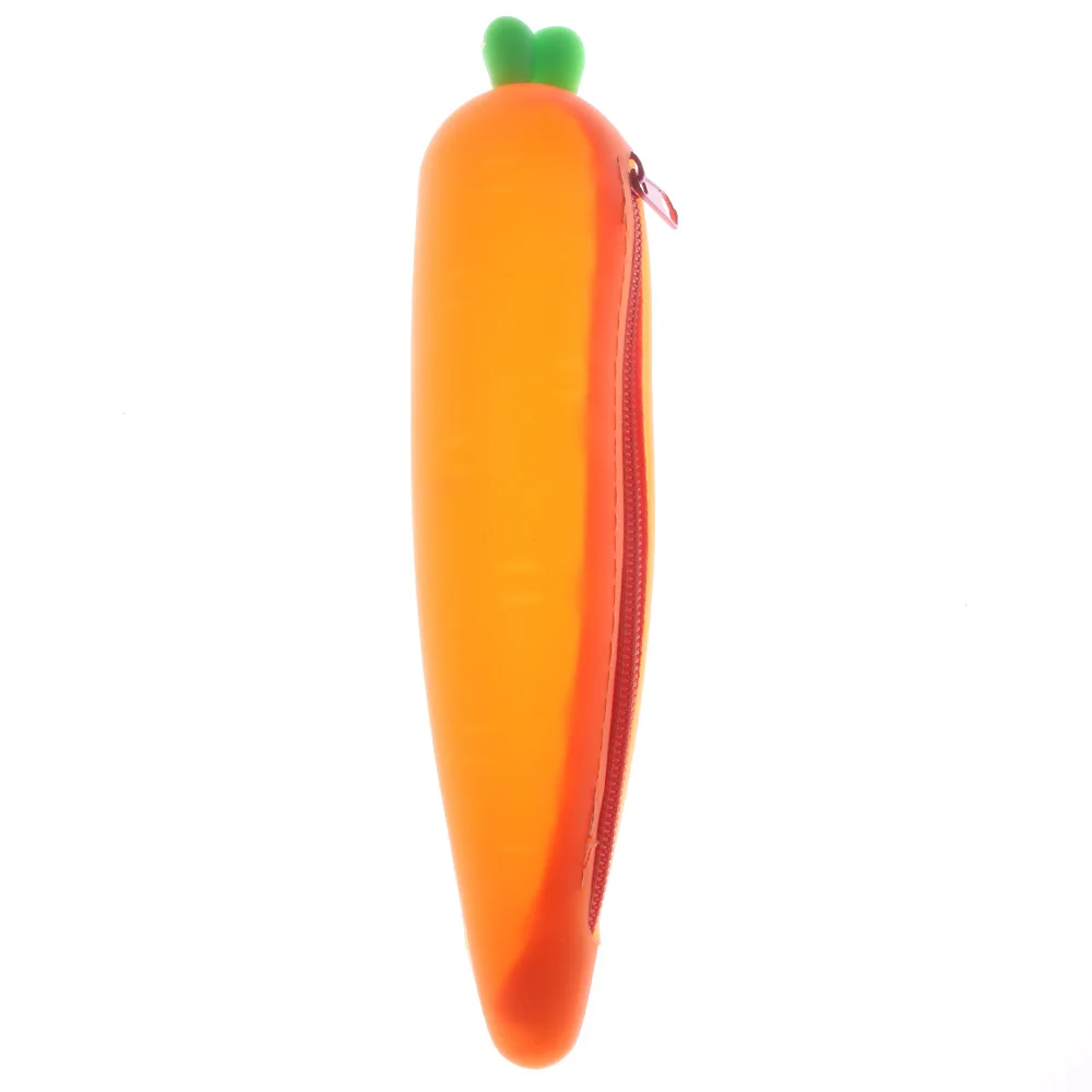 

1PC Creative Carrot Shaped Coin Purses Silica Gel Storage Organizer Bag Pen Case Stationery Dollar Money Bags