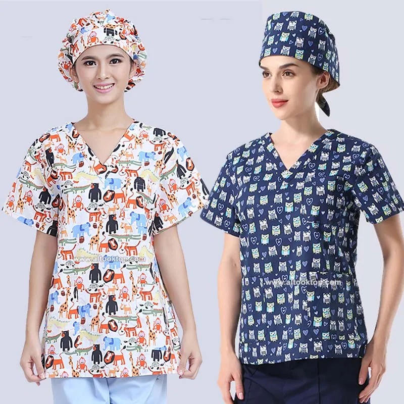Woman Hospital Beautician Clinical Animal Print Veterinarian Medico