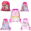 Bolsa con cordón de unicornio para chicas, paquete de almacenamiento de viaje, mochila escolar de unicornio de dibujos animados, recuerdos de fiesta de cumpleaños, bolsa de calavera ► Foto 1/6
