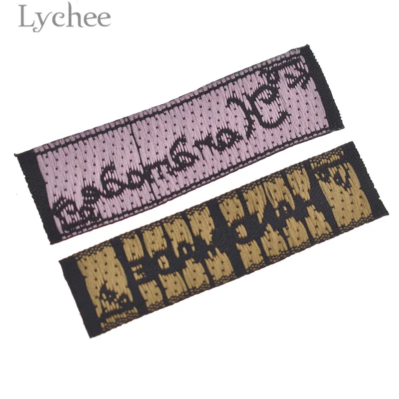 Lychee Life 50 шт. тканые этикетки ручной работы с вышитыми буквами моющиеся этикетки с флагом для сумок для одежды DIY Швейные аксессуары