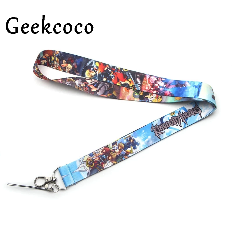 

Kingdom Hearts Funny keychain Accessories Safety Breakaway Mobile Phone ID Badge Holder keys Strap Neck lanyard Camera J0283