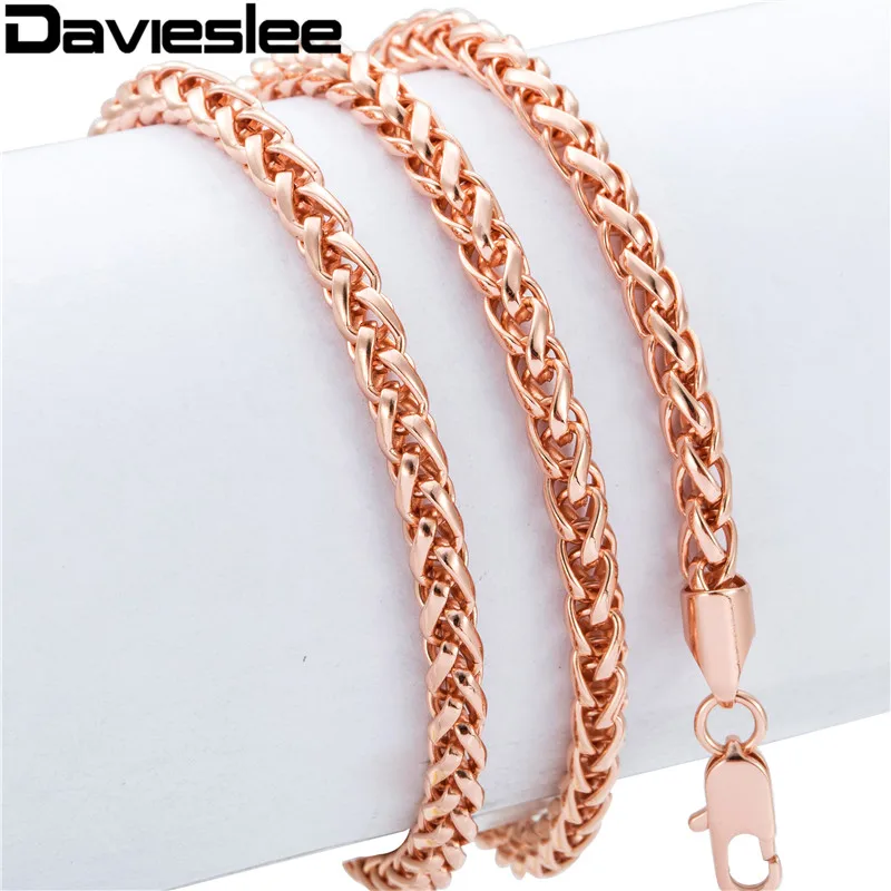 Rose gold necklace chains for women without examples